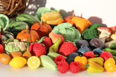 картинка Овощи и фрукты из полимерной глины