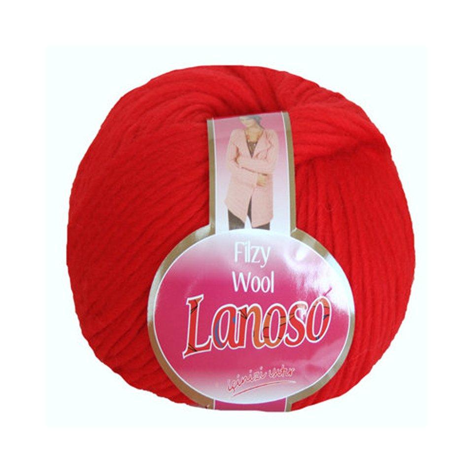 фото Красная пряжа Lanoso Filzy Wool 10