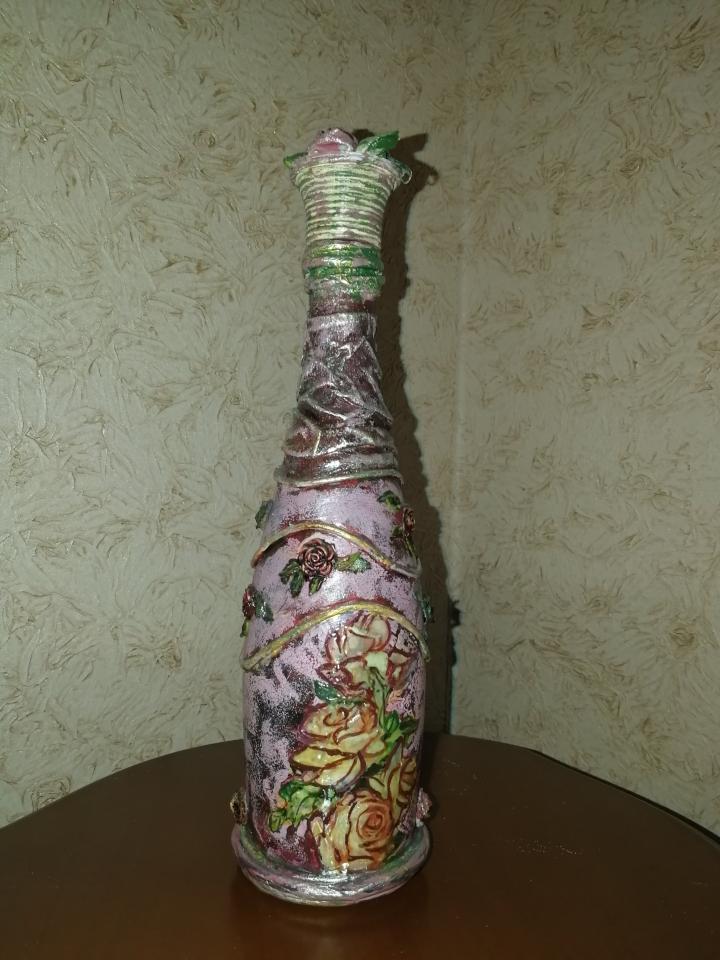 фото Бутылка "Розы" декоративная