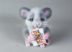 фотография  Валяная игрушка мышонок Пуня