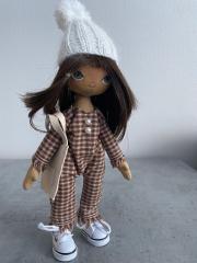 картинка Мишель текстильная кукла с зайцем 