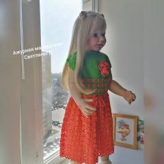 изображение Детское платье крючком для девочки
