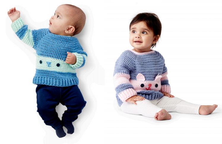 Как связать детский свитер крючком/How to crochet a baby sweater