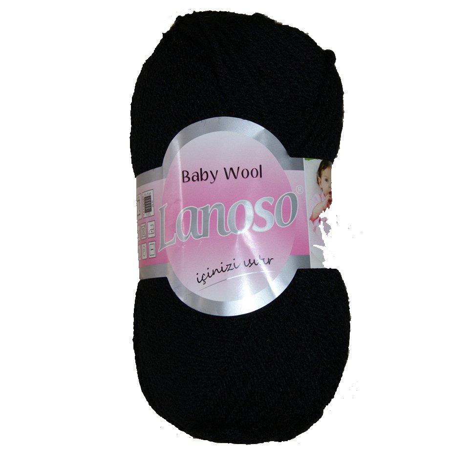 фото Черная пряжа Lanoso Baby Wool 501
