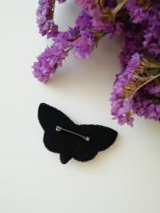 изображение Брошь черно-серебристая бабочка