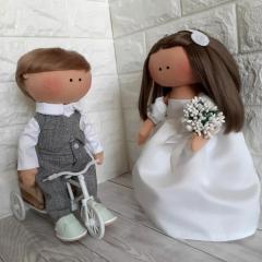 изображение Текстильные куклы свадебная пара